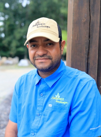 Gabriel Fomperoza has shown a talent not just in building retaining walls and patios, but also in running equipment and giving advice on plant material.