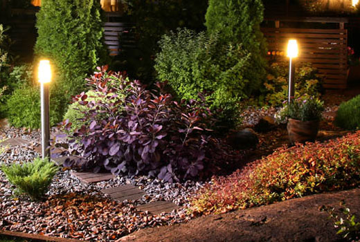 Landscaping lighting at residential home.